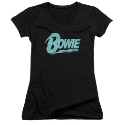 David Bowie Logo - Juniors V-Neck T-Shirt Juniors V-Neck T-Shirt David Bowie   