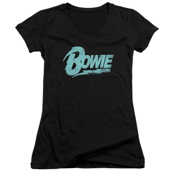 David Bowie Logo - Juniors V-Neck T-Shirt Juniors V-Neck T-Shirt David Bowie   