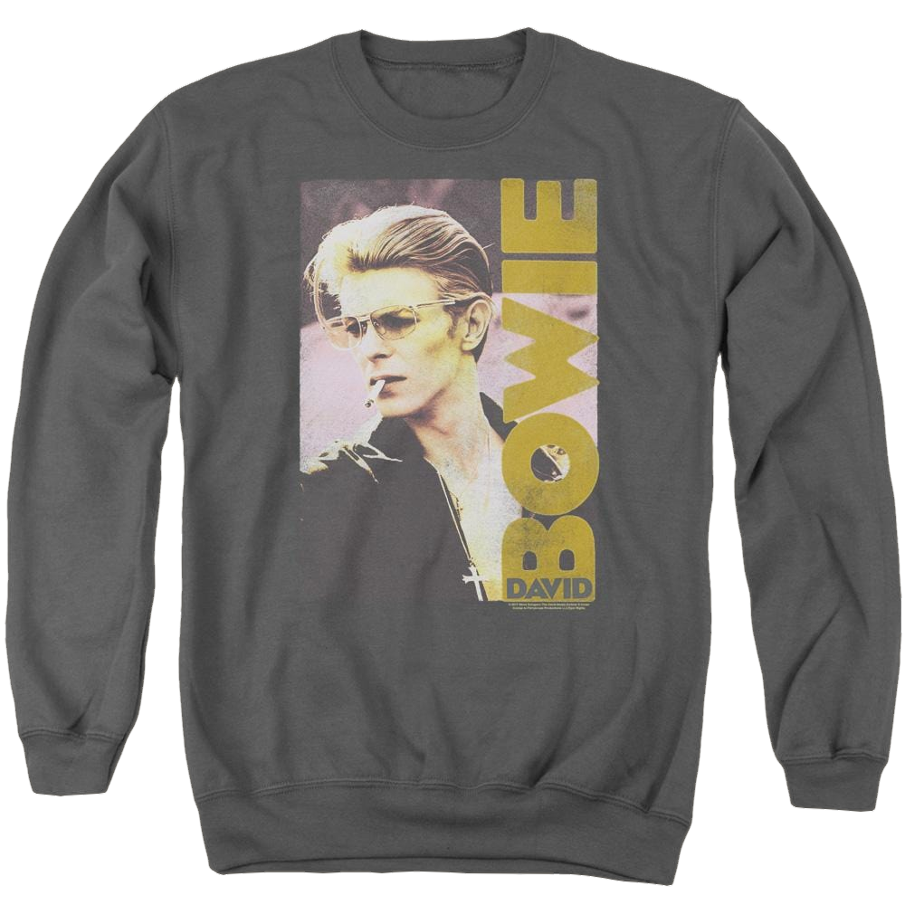 David Bowie Smokin - Men's Crewneck Sweatshirt Men's Crewneck Sweatshirt David Bowie   