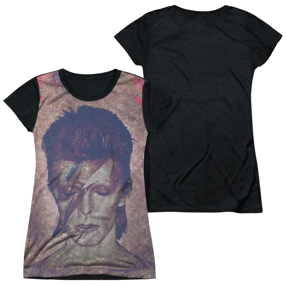 David Bowie Glam - Juniors Black Back T-Shirt Juniors Black Back T-Shirt David Bowie   