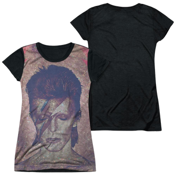 David Bowie Glam - Juniors Black Back T-Shirt Juniors Black Back T-Shirt David Bowie   