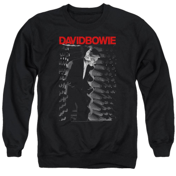 Black men's crewneck sweatshirt with David Bowie Station To Station graphic