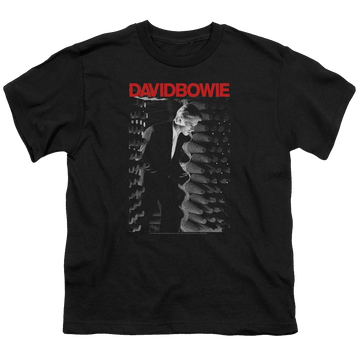 Black youth t-shirt for ages 8 to 12 with David Bowie Station To Station graphic