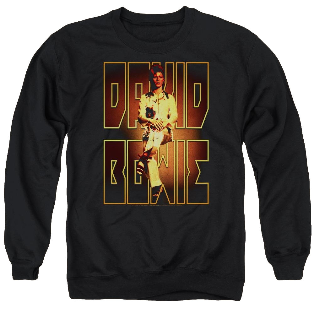 David Bowie Perched - Men's Crewneck Sweatshirt Men's Crewneck Sweatshirt David Bowie   