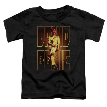 Black toddler t-shirt with David Bowie Perched graphic