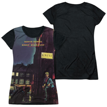 David Bowie Ziggy Star Dust - Juniors Black Back T-Shirt Juniors Black Back T-Shirt David Bowie   