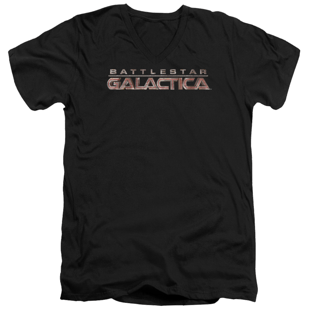 Battlestar Galactica Logo - Men's V-Neck T-Shirt Men's V-Neck T-Shirt Battlestar Galactica   