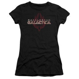 Battlestar Galactica Logo With Phoenix - Juniors T-Shirt Juniors T-Shirt Battlestar Galactica   