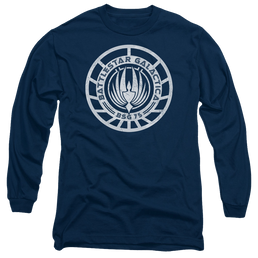 Battlestar Galactica Scratched Bsg Logo - Men's Long Sleeve T-Shirt Men's Long Sleeve T-Shirt Battlestar Galactica   
