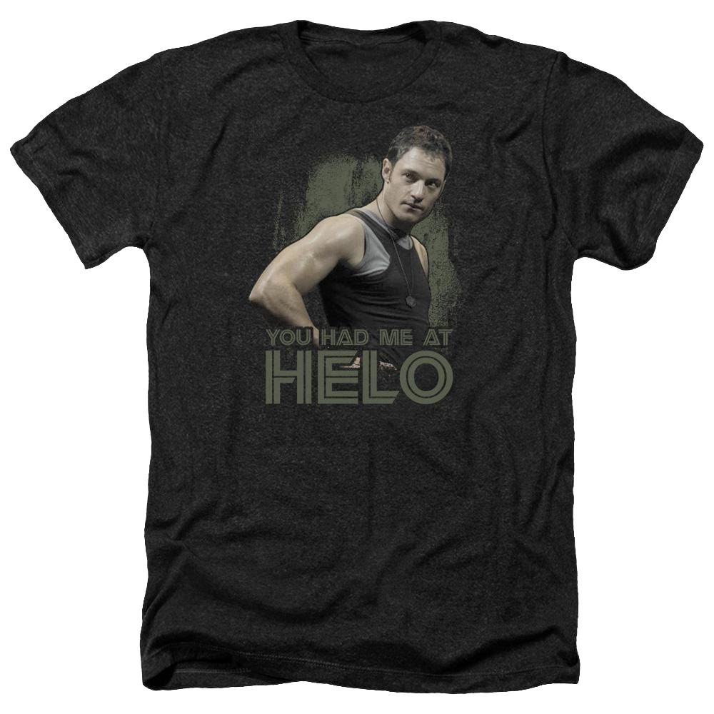 Battlestar Galactica Had Me At Helo - Men's Heather T-Shirt Men's Heather T-Shirt Battlestar Galactica   
