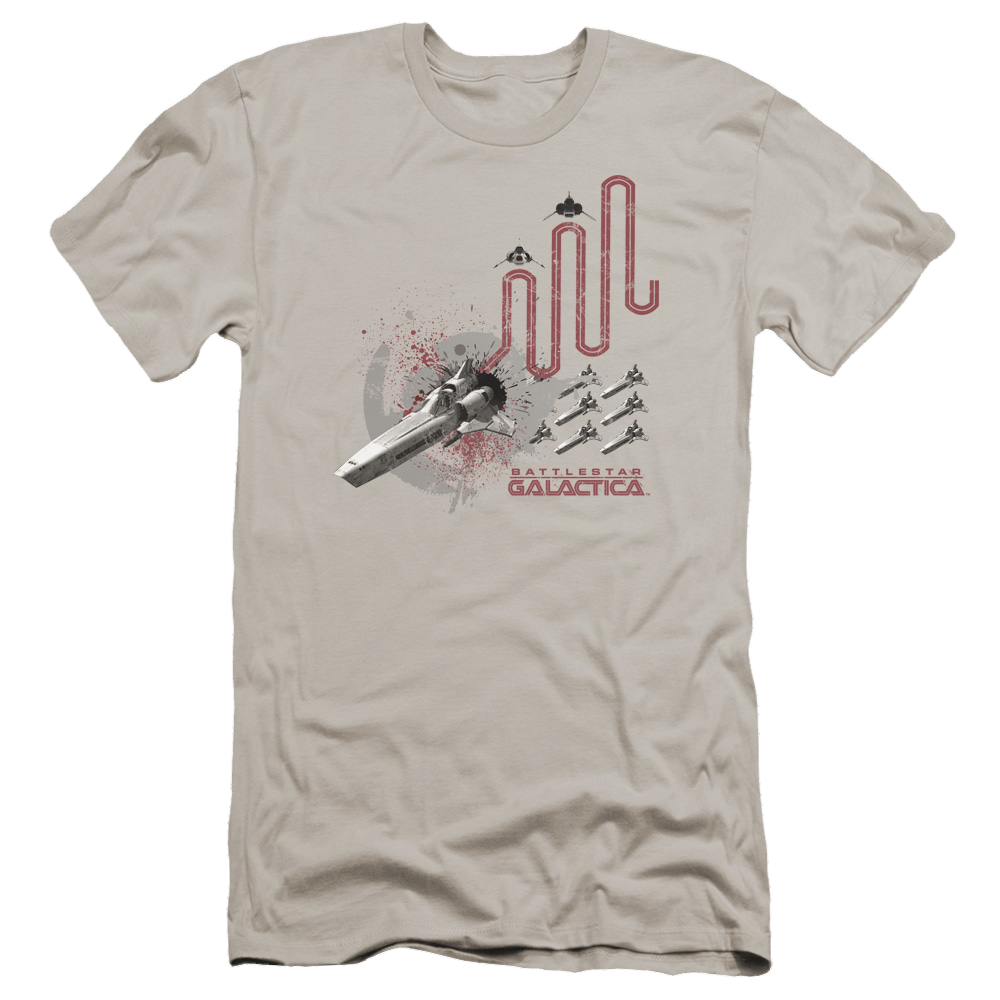 Battlestar Galactica Red Squadron Splatter - Men's Premium Slim Fit T-Shirt Men's Premium Slim Fit T-Shirt Battlestar Galactica   