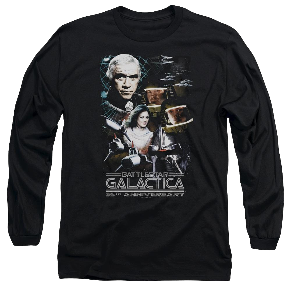 Battlestar Galactica 35th Anniversary Collage - Men's Long Sleeve T-Shirt Men's Long Sleeve T-Shirt Battlestar Galactica   