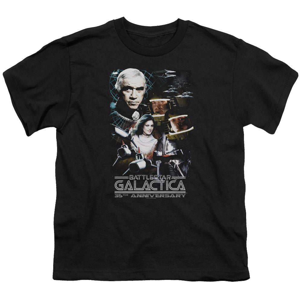 Battlestar Galactica (1978) 35Th Anniversary Collage - Youth T-Shirt Youth T-Shirt (Ages 8-12) Battlestar Galactica   