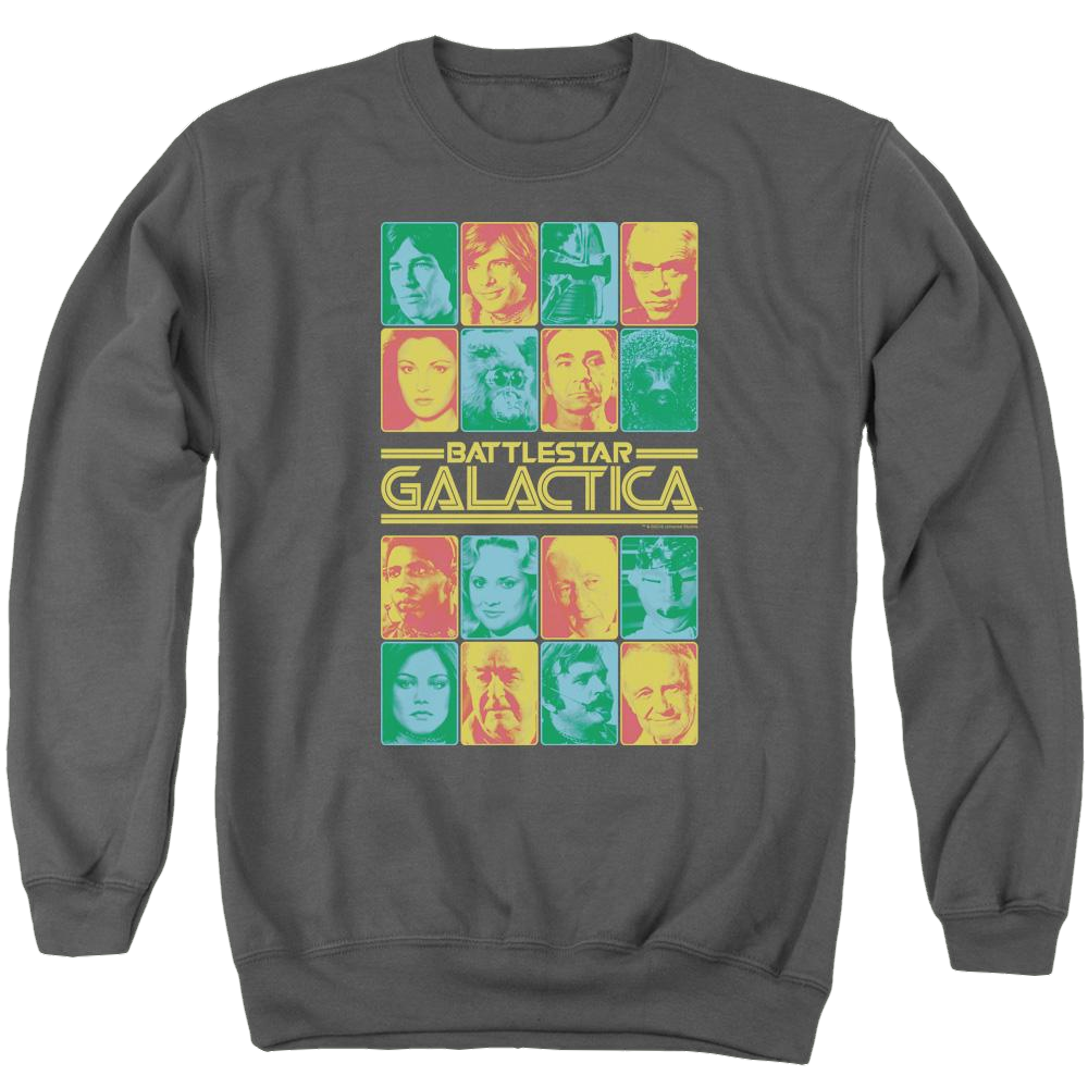 Battlestar Galactica 35th Anniversary Cast - Men's Crewneck Sweatshirt Men's Crewneck Sweatshirt Battlestar Galactica   