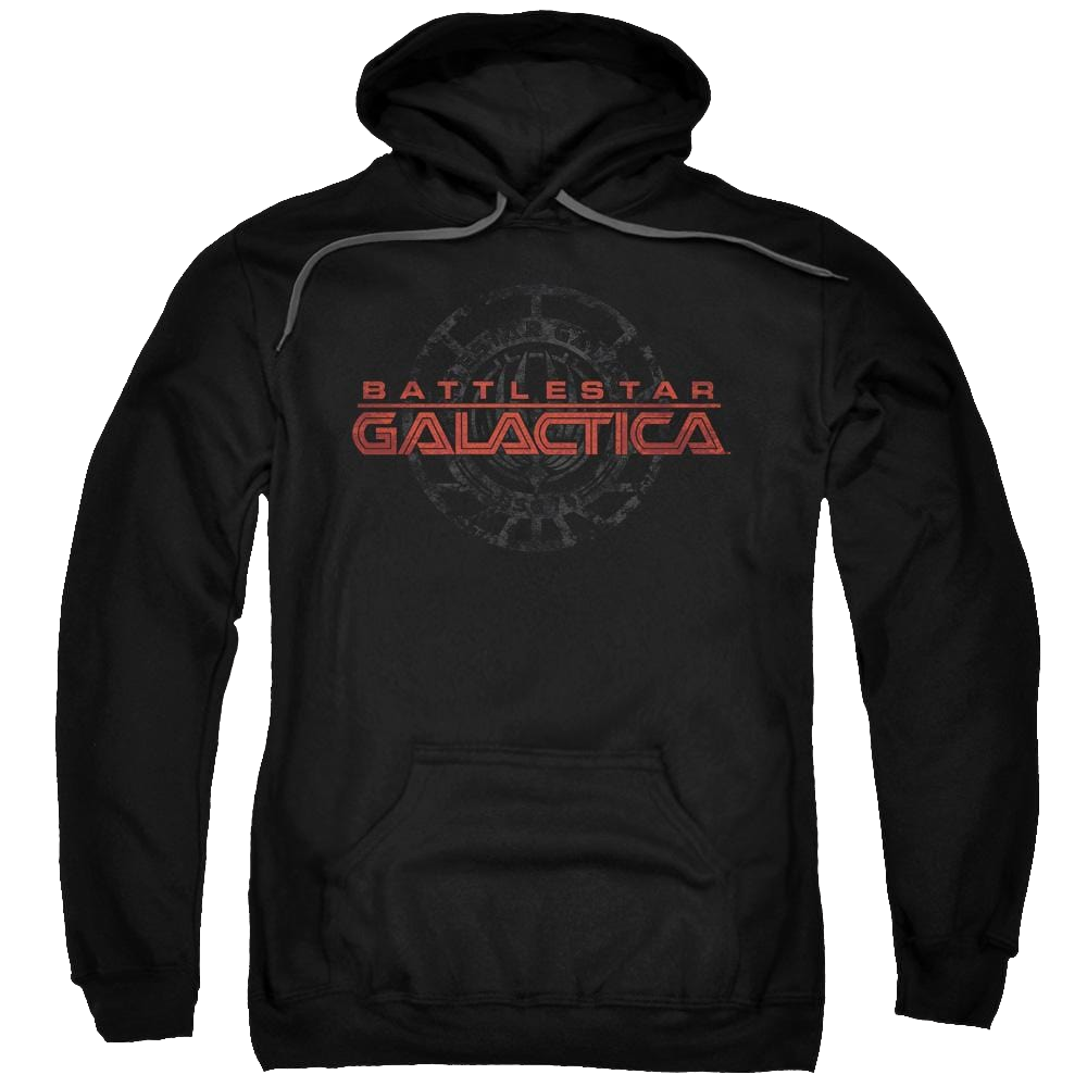 Battlestar Galactica Battered Logo - Pullover Hoodie Pullover Hoodie Battlestar Galactica   
