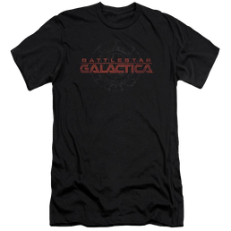 Battlestar Galactica Battered Logo - Men's Premium Slim Fit T-Shirt Men's Premium Slim Fit T-Shirt Battlestar Galactica   
