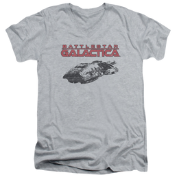 Battlestar Galactica Ship Logo - Men's V-Neck T-Shirt Men's V-Neck T-Shirt Battlestar Galactica   