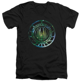 Battlestar Galactica Galaxy Emblem - Men's V-Neck T-Shirt Men's V-Neck T-Shirt Battlestar Galactica   