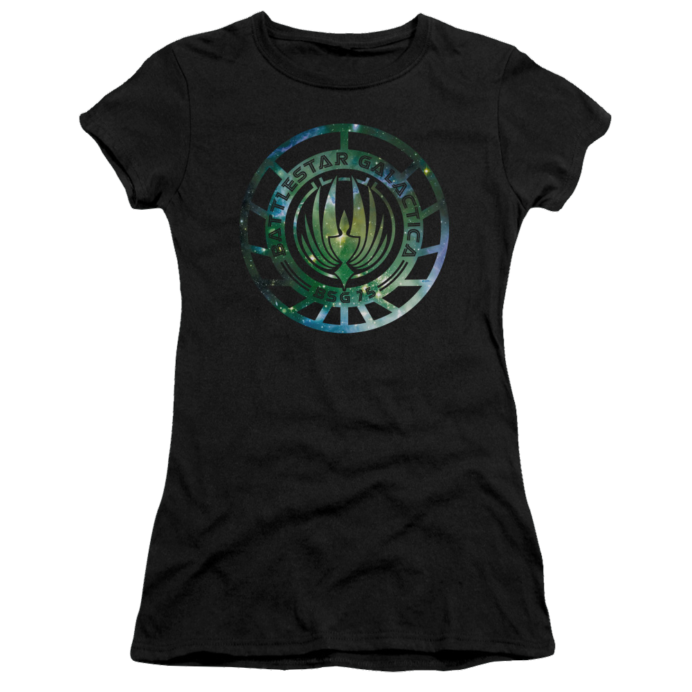 Battlestar Galactica Galaxy Emblem - Juniors T-Shirt Juniors T-Shirt Battlestar Galactica   