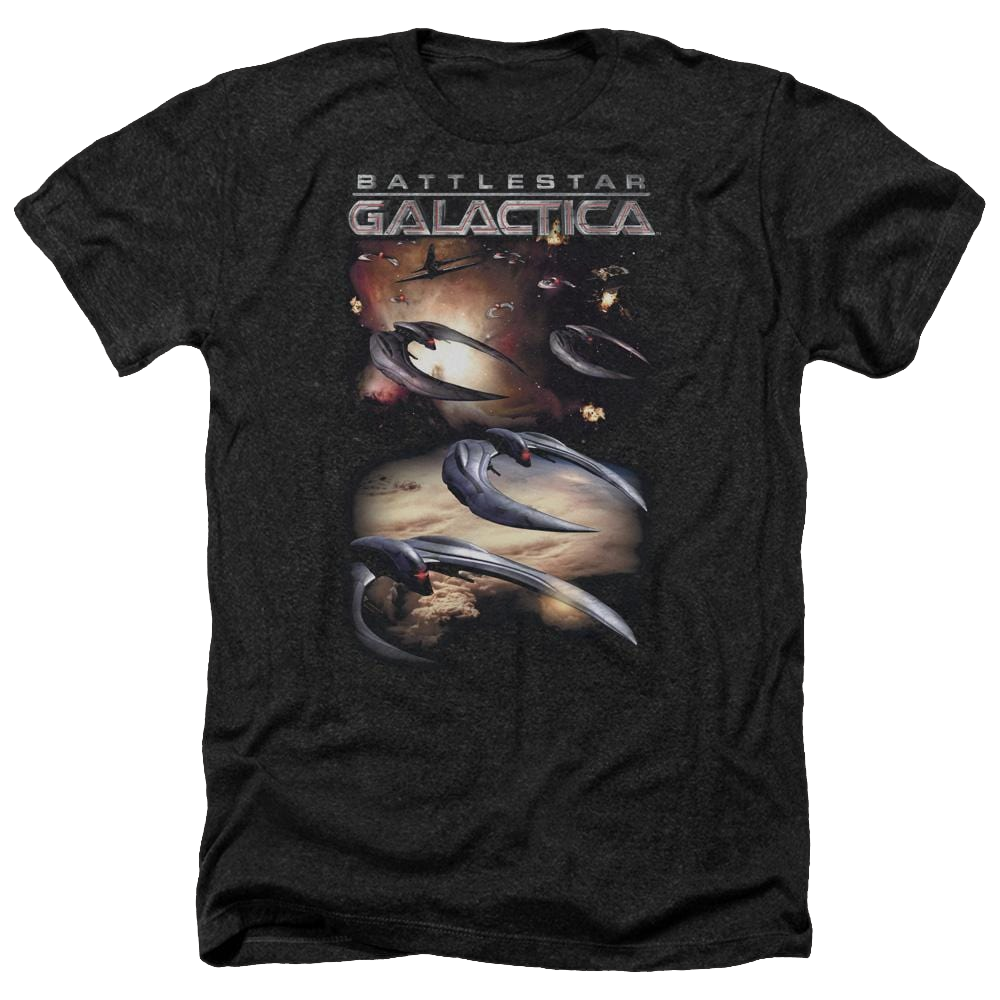 Battlestar Galactica When Cylons Attack - Men's Heather T-Shirt Men's Heather T-Shirt Battlestar Galactica   