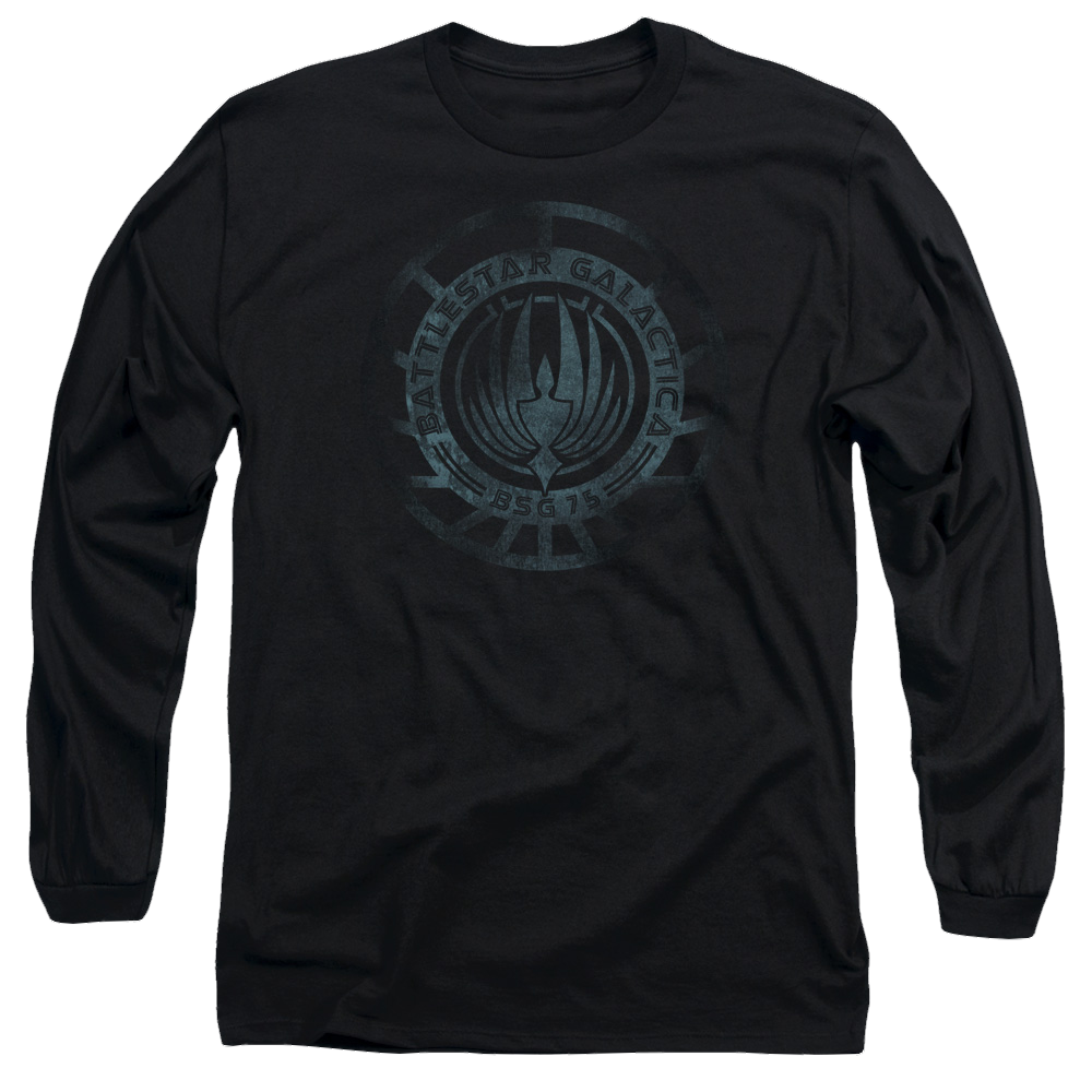 Battlestar Galactica Faded Emblem - Men's Long Sleeve T-Shirt Men's Long Sleeve T-Shirt Battlestar Galactica   