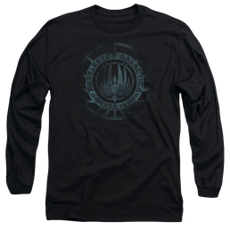 Battlestar Galactica Faded Emblem - Men's Long Sleeve T-Shirt Men's Long Sleeve T-Shirt Battlestar Galactica   