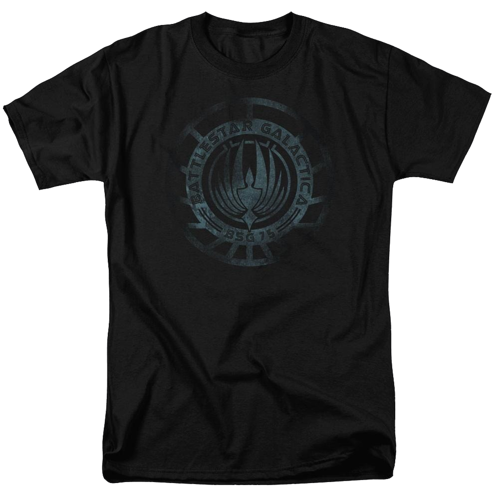 Battlestar Galactica (new) Faded Emblem Adult Regular Fit T-Shirt Men's Regular Fit T-Shirt Battlestar Galactica   