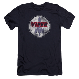 Battlestar Galactica War Torn Viper Logo - Men's Premium Slim Fit T-Shirt Men's Premium Slim Fit T-Shirt Battlestar Galactica   