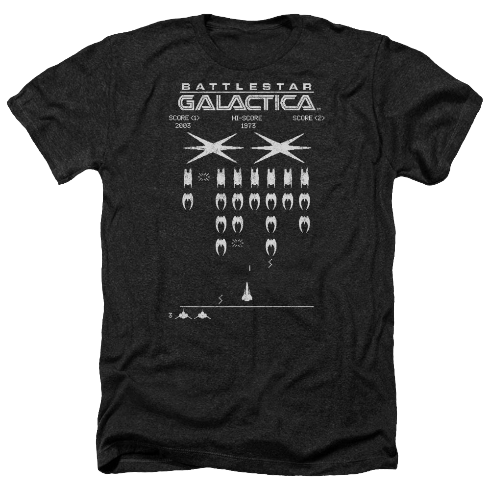 Battlestar Galactica Galactic Invaders - Men's Heather T-Shirt Men's Heather T-Shirt Battlestar Galactica   