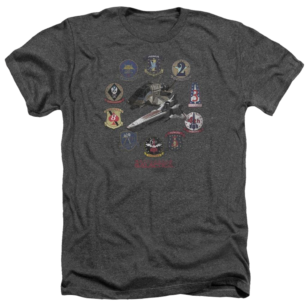 Battlestar Galactica Badges - Men's Heather T-Shirt Men's Heather T-Shirt Battlestar Galactica   