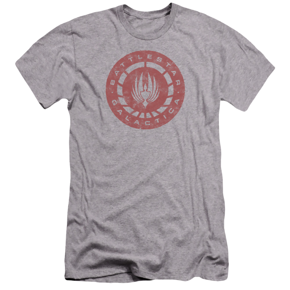 Battlestar Galactica Eroded Logo - Men's Premium Slim Fit T-Shirt Men's Premium Slim Fit T-Shirt Battlestar Galactica   