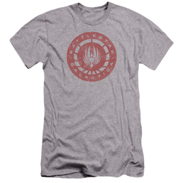 Battlestar Galactica Eroded Logo - Men's Premium Slim Fit T-Shirt Men's Premium Slim Fit T-Shirt Battlestar Galactica   