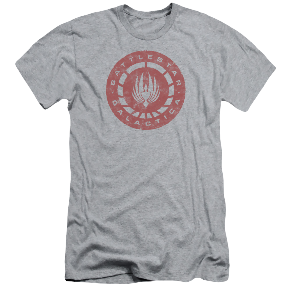 Battlestar Galactica Eroded Logo - Men's Slim Fit T-Shirt Men's Slim Fit T-Shirt Battlestar Galactica   