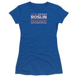Battlestar Galactica Roslin For President - Juniors T-Shirt Juniors T-Shirt Battlestar Galactica   
