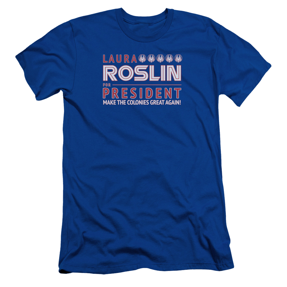 Battlestar Galactica Roslin For President - Men's Slim Fit T-Shirt Men's Slim Fit T-Shirt Battlestar Galactica   