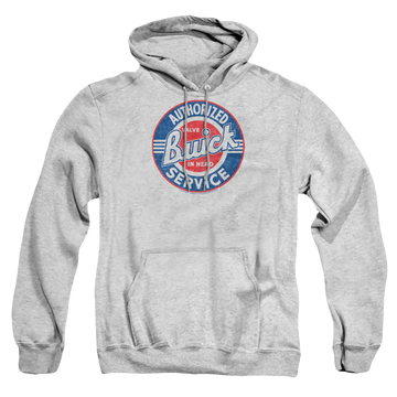 Athletic heather pullover hoodie with Buick Authorized Service graphic