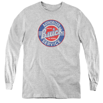 Athletic heather youth long sleeve t-shirt with Buick Authorized Service graphic