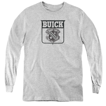 Athletic heather youth long sleeve t-shirt with Buick 1946 Emblem graphic