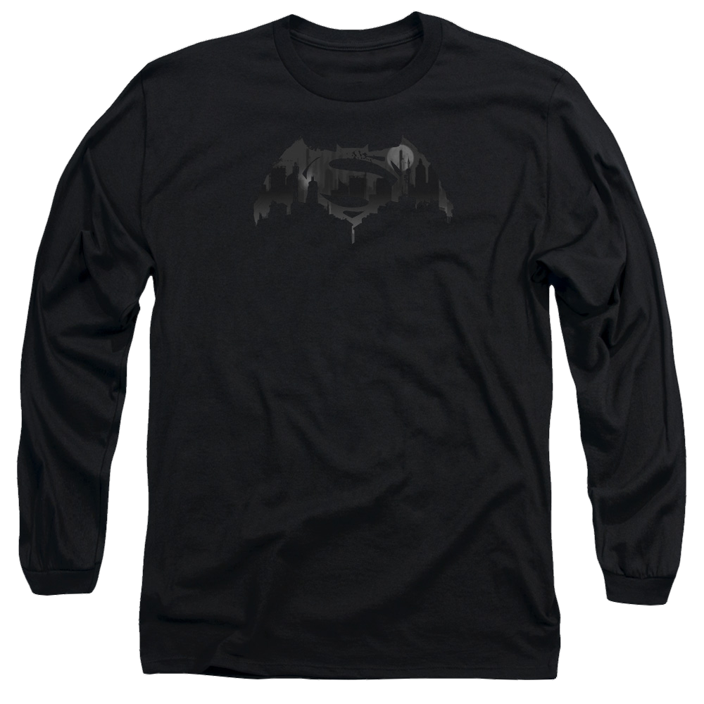 Batman v Superman Cityscape Logo - Men's Long Sleeve T-Shirt Men's Long Sleeve T-Shirt Batman   