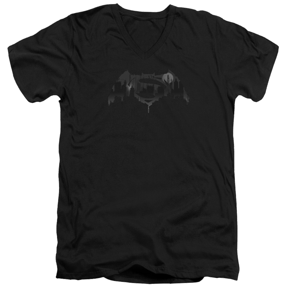 Batman v Superman Cityscape Logo - Men's V-Neck T-Shirt Men's V-Neck T-Shirt Batman   