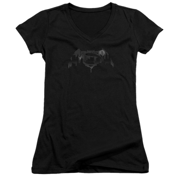 Batman v Superman Cityscape Logo - Juniors V-Neck T-Shirt Juniors V-Neck T-Shirt Batman   