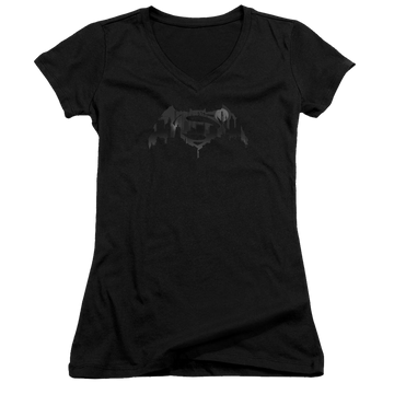 Batman v Superman Cityscape Logo - Juniors V-Neck T-Shirt Juniors V-Neck T-Shirt Batman   