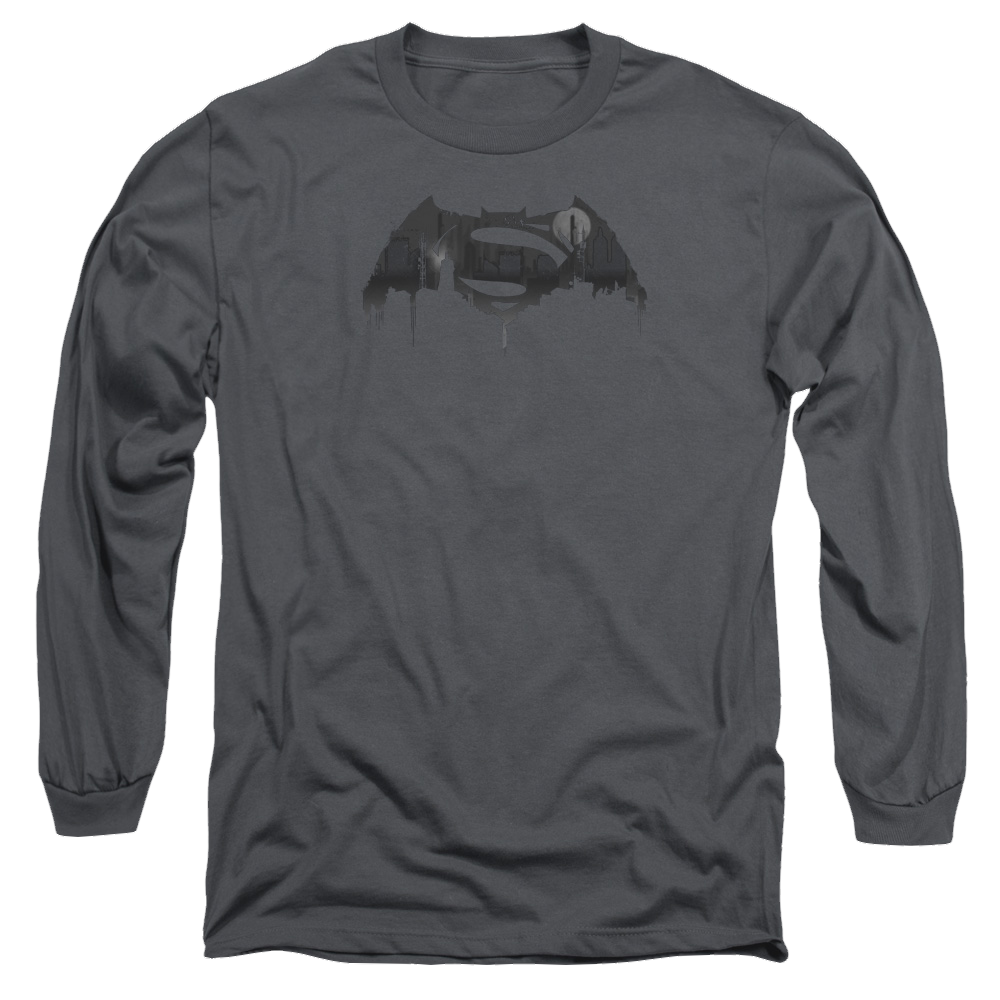 Batman v Superman Cityscape Logo - Men's Long Sleeve T-Shirt Men's Long Sleeve T-Shirt Batman   