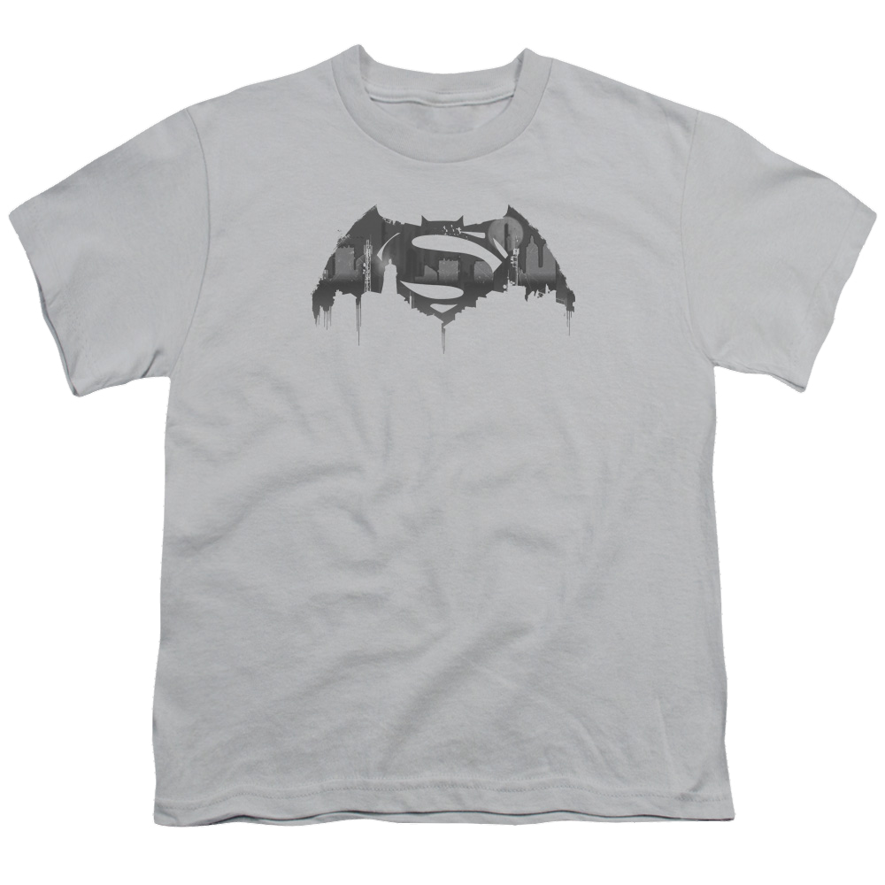 Batman v Superman Cityscape Logo - Youth T-Shirt Youth T-Shirt (Ages 8-12) Batman   