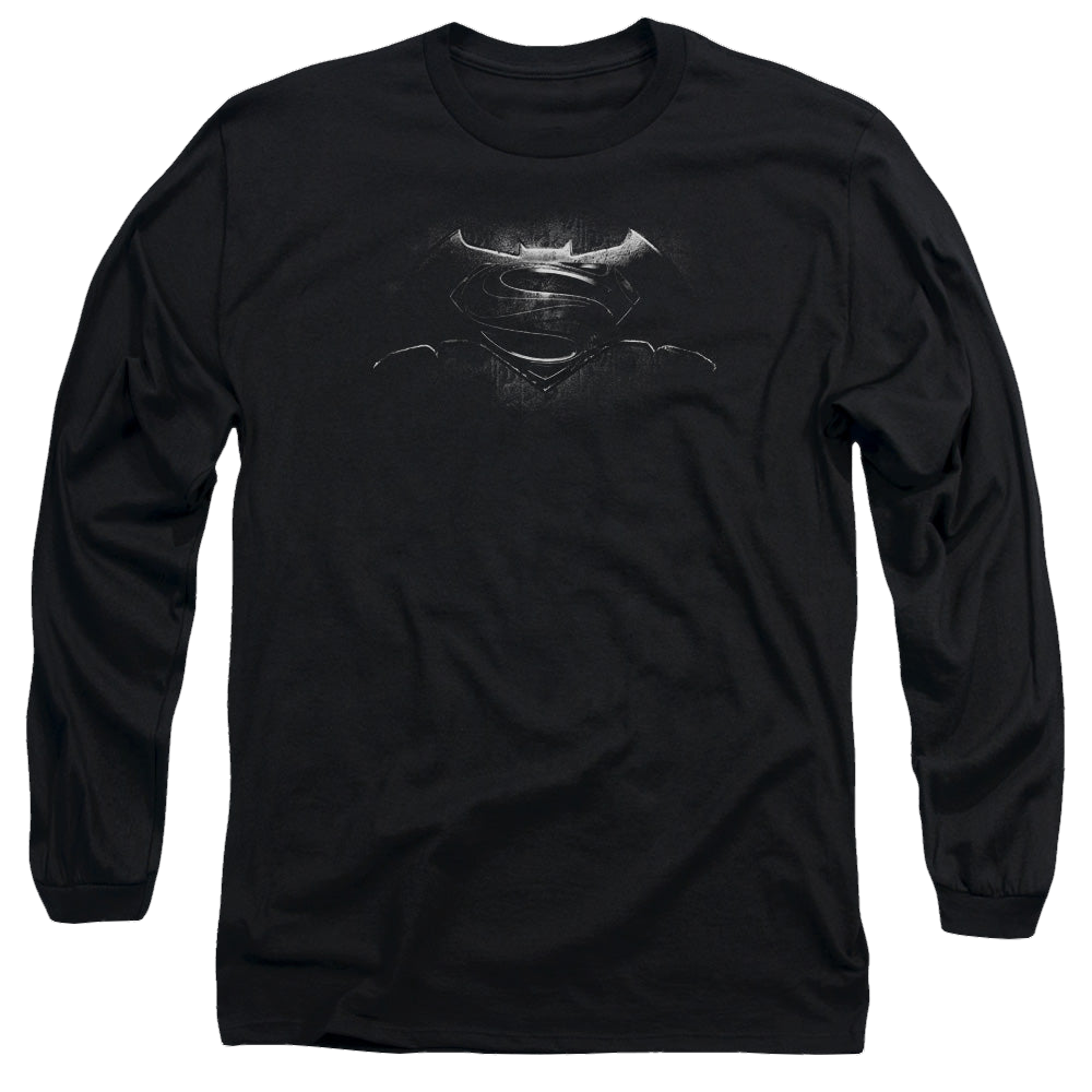 Batman v Superman Bw Logo - Men's Long Sleeve T-Shirt Men's Long Sleeve T-Shirt Batman   