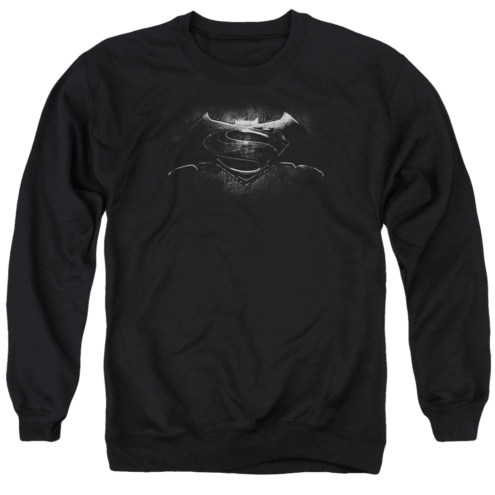 Batman v Superman Bw Logo - Men's Crewneck Sweatshirt Men's Crewneck Sweatshirt Batman   