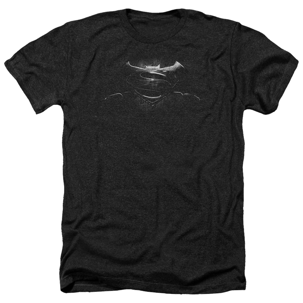 Batman v Superman Bw Logo - Men's Heather T-Shirt Men's Heather T-Shirt Batman   