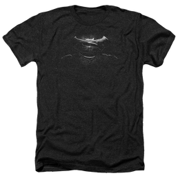Batman v Superman Bw Logo - Men's Heather T-Shirt Men's Heather T-Shirt Batman   