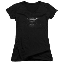 Batman v Superman Bw Logo - Juniors V-Neck T-Shirt Juniors V-Neck T-Shirt Batman   