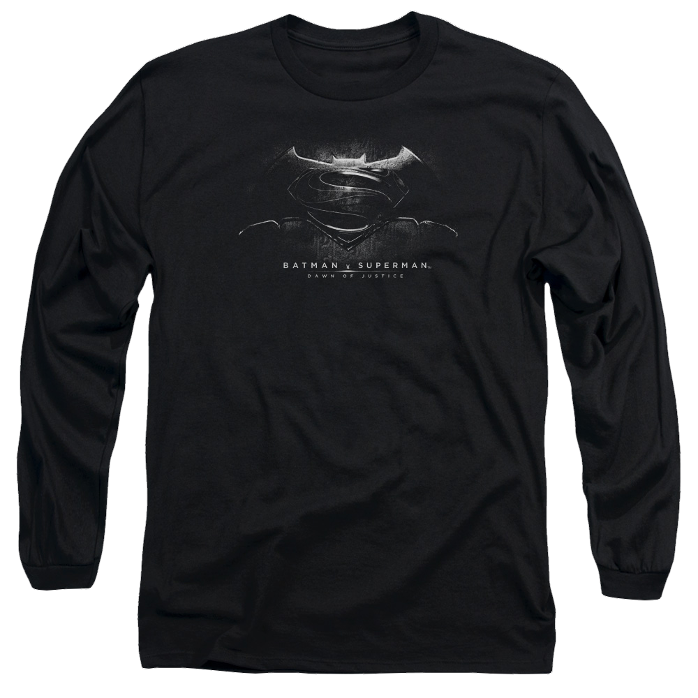 Batman v Superman Bw Logo - Men's Long Sleeve T-Shirt Men's Long Sleeve T-Shirt Batman   